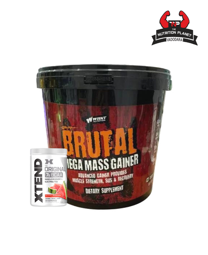 Want Nutrition BRUTAL Mega Mass Gainer 5KG with Xtend BCAA